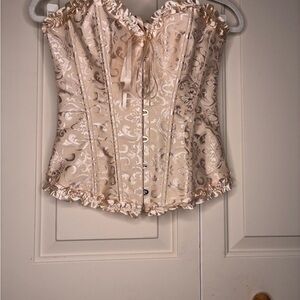 Vintage Cream Floral Corset Blouse